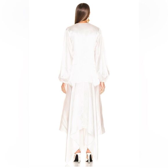 MARQUES' ALMEIDA embroidered silk maxi dress White flapper bridal $1300 NWT S - Picture 2 of 16